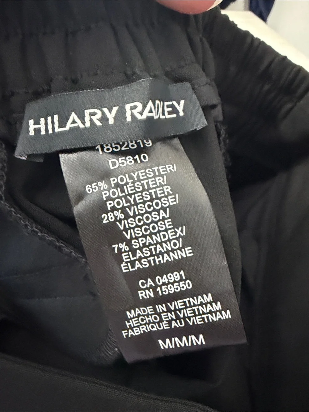 Hilary Radley Black Ankle-Length Pull-On Pants